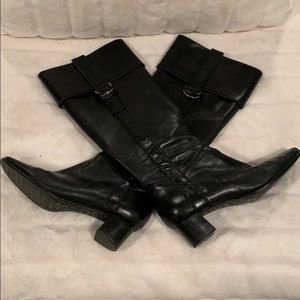 Enzo Angiolini Tall Black Leather Boots